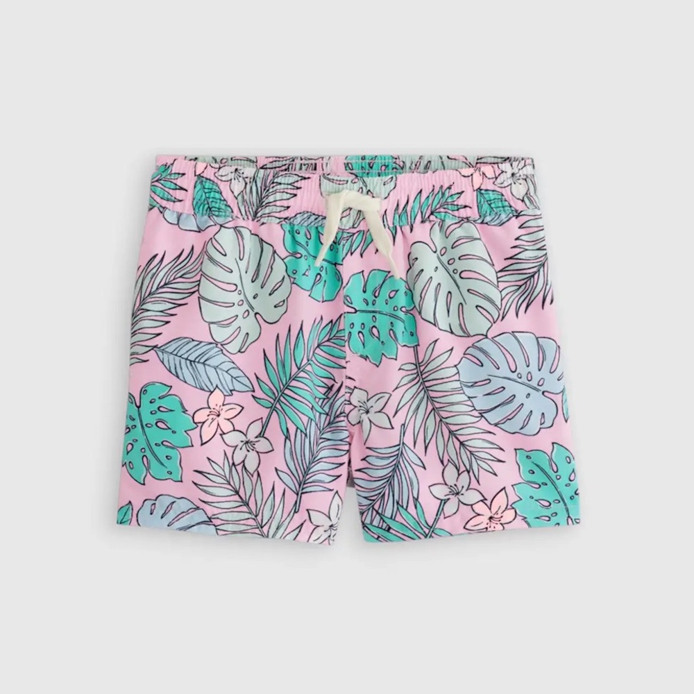 NWT QUINCE Swim Trunk Palms Kid Boy Size 4 6914